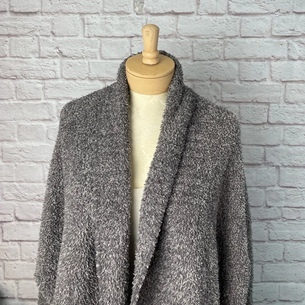 Barefoot Dreams Cozy Chic Knit Cocoon Gray Fuzzy Comfy Cardigan Size S/M - Picture 5 of 6